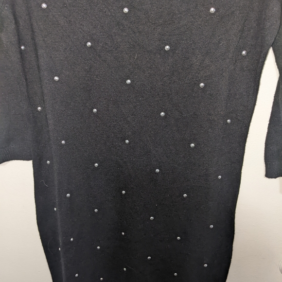 Black Knit Midi Dress with Silver details - Picture 5 of 6